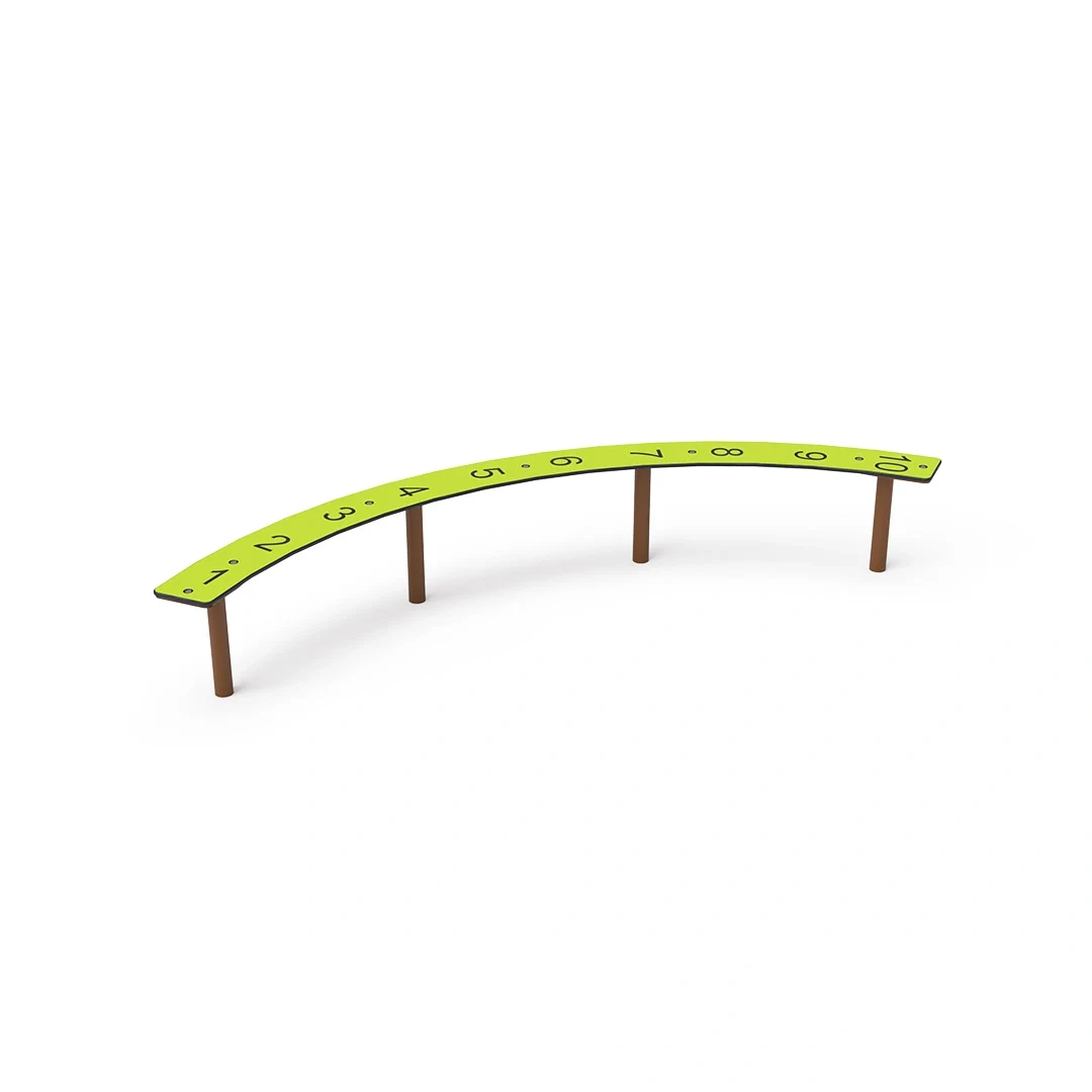 Balansbom Rosenfors – 1,93 × 0,49 m, brun + gulgrön