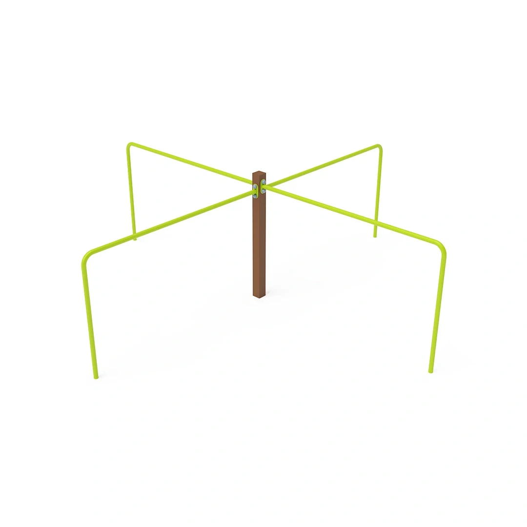 Balansbom Skåne-Tranås – 3,4 × 3,4 m, brun + gulgrön