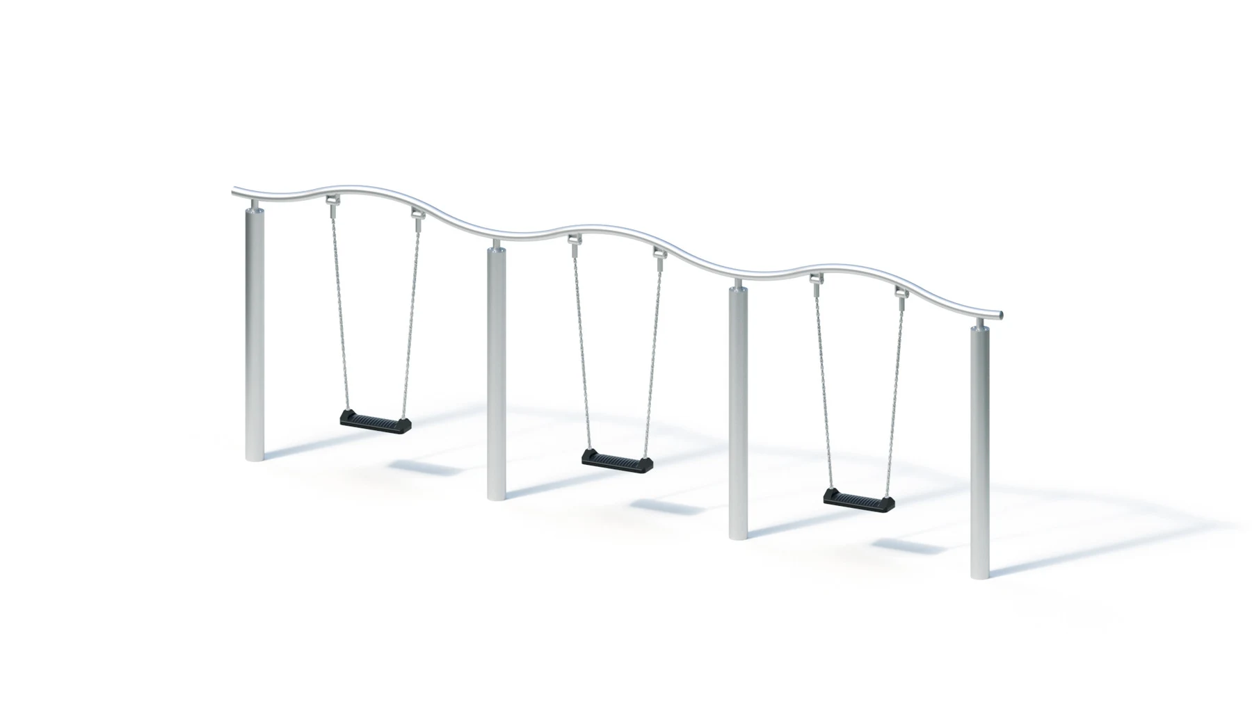 Gungställning Arbrå – gunghöjd 1,80 m, 0,12 × 5,45 m, rostfria stålstolpar