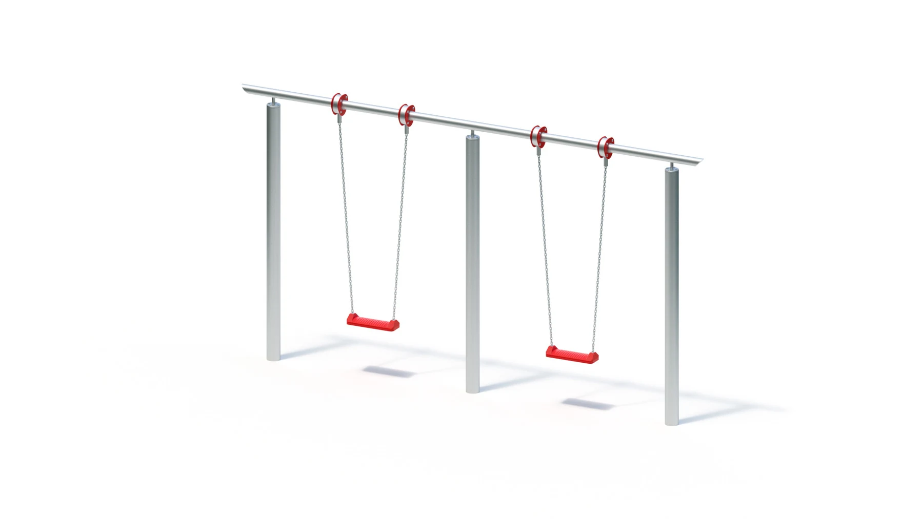Gungställning Borgstena – gunghöjd 2,40 m, 4,40 × 0,20 m, rostfria stålstolpar