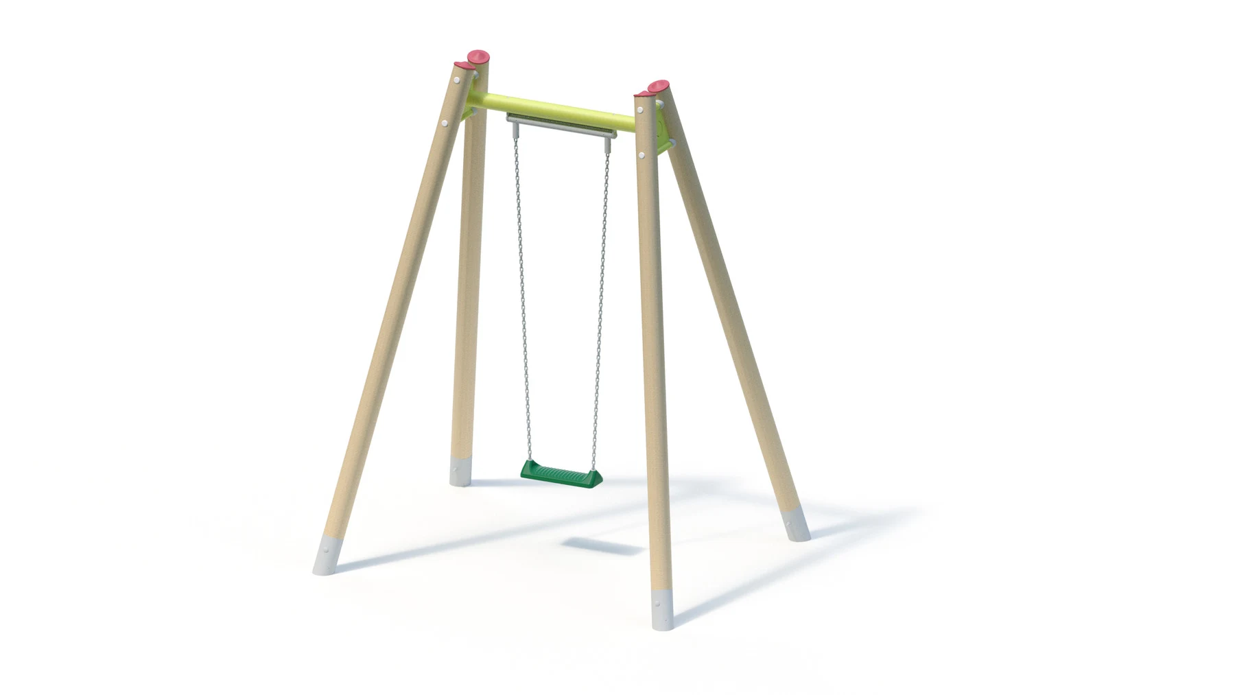 Gungställning Örbyhus – gunghöjd 2,50 m, 1,81 × 2,21 m, robiniastolpar