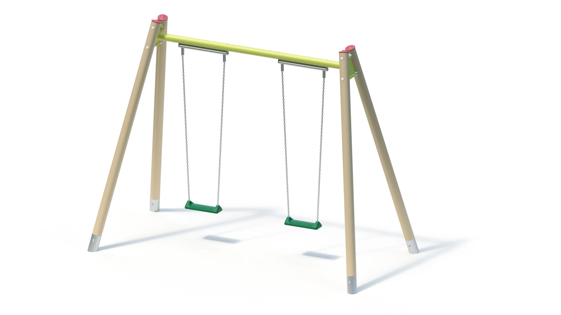 Gungställning Örbyhus – gunghöjd 2,50 m, 1,81 × 3,65 m, robiniastolpar