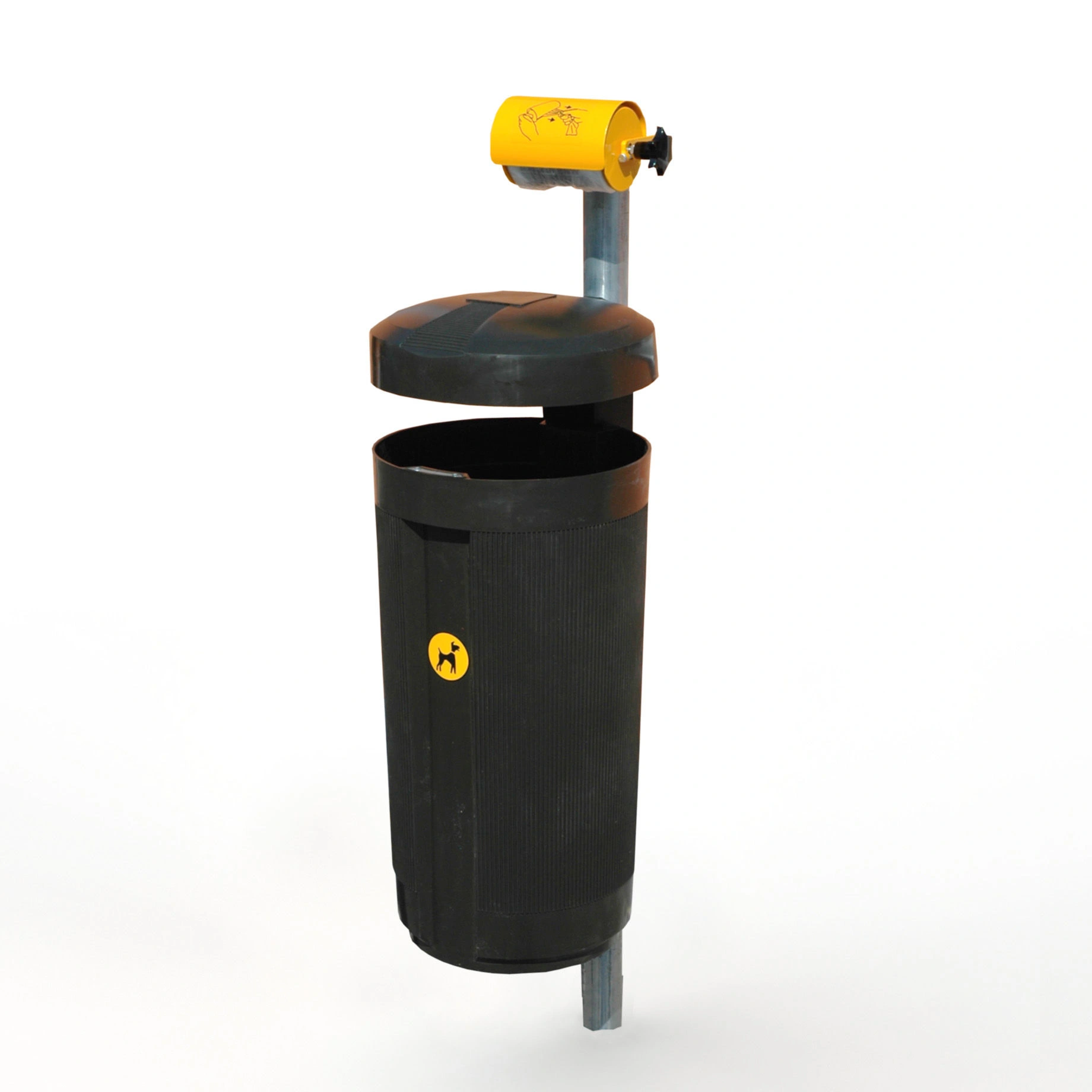 Hundavfallskärl Ramsvik 50 liter – Siena · Gul RAL 1028 · Med tryck (språk bekräftas i offert)
