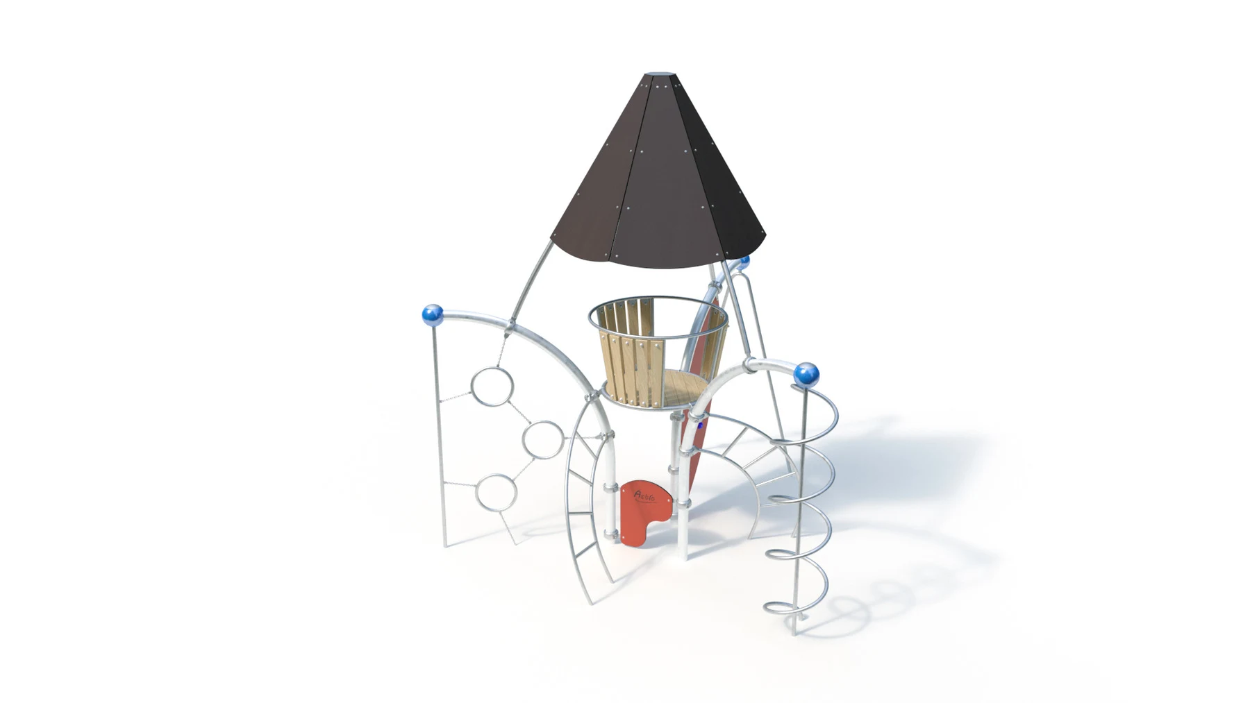 Klätterlek Åmmeberg – 4,95 × 4,48 m, tak, klättervägg