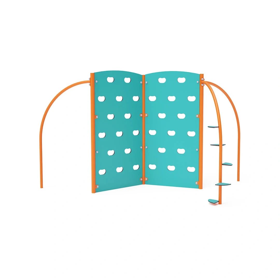 Klättervägg Sjunnen – 4,9 × 2,3 m, orange + turkos