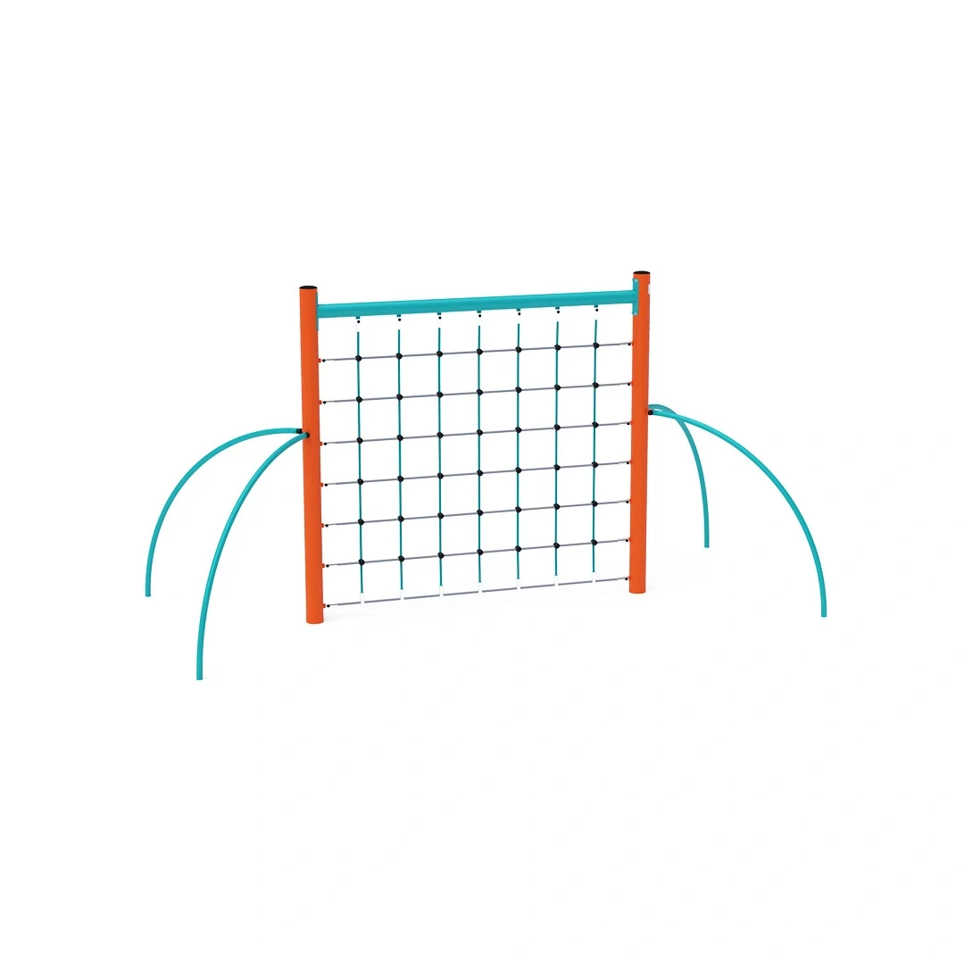 Klättervägg Storholmen – 4 × 1,9 m, orange + turkos