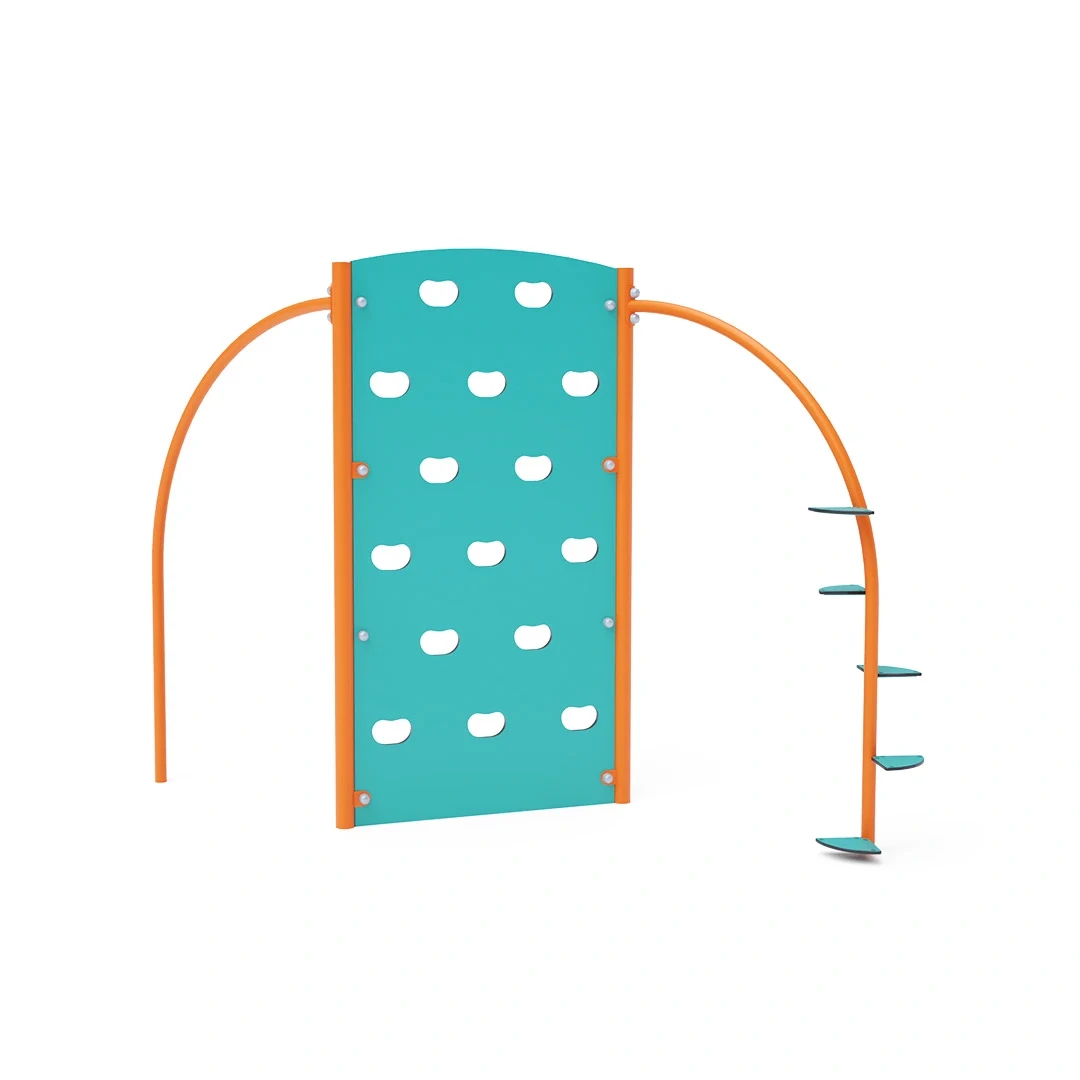 Klättervägg Simonstorp – 4,2 × 1,1 m, orange + turkos