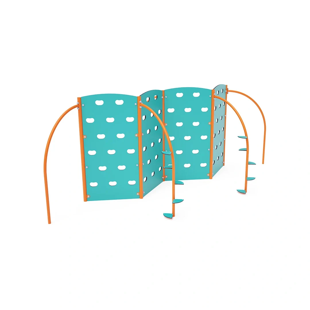 Klättervägg Sjöboviken – 6,7 × 4,2 m, orange + turkos
