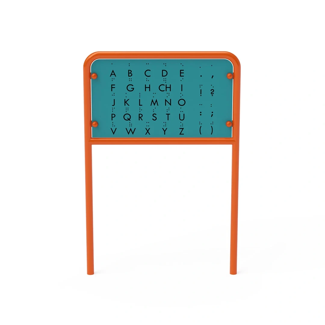 Lekpanel Sandskogen – alfabet, orange + turkos