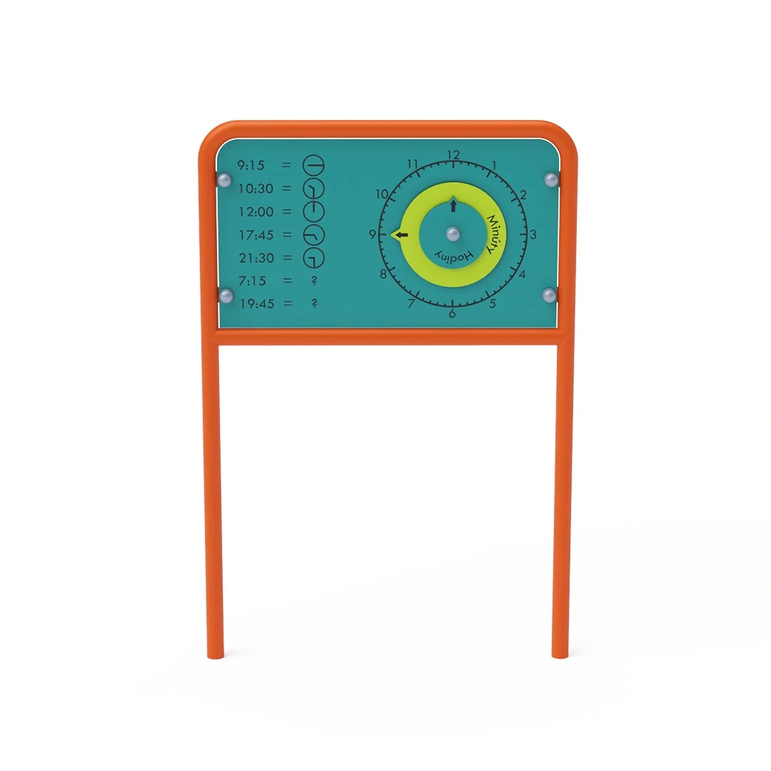Lekpanel Segersta – klocka, orange + turkos