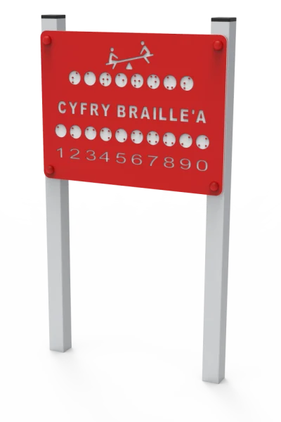 Lekpanel Läckeby – metall, punktskrift