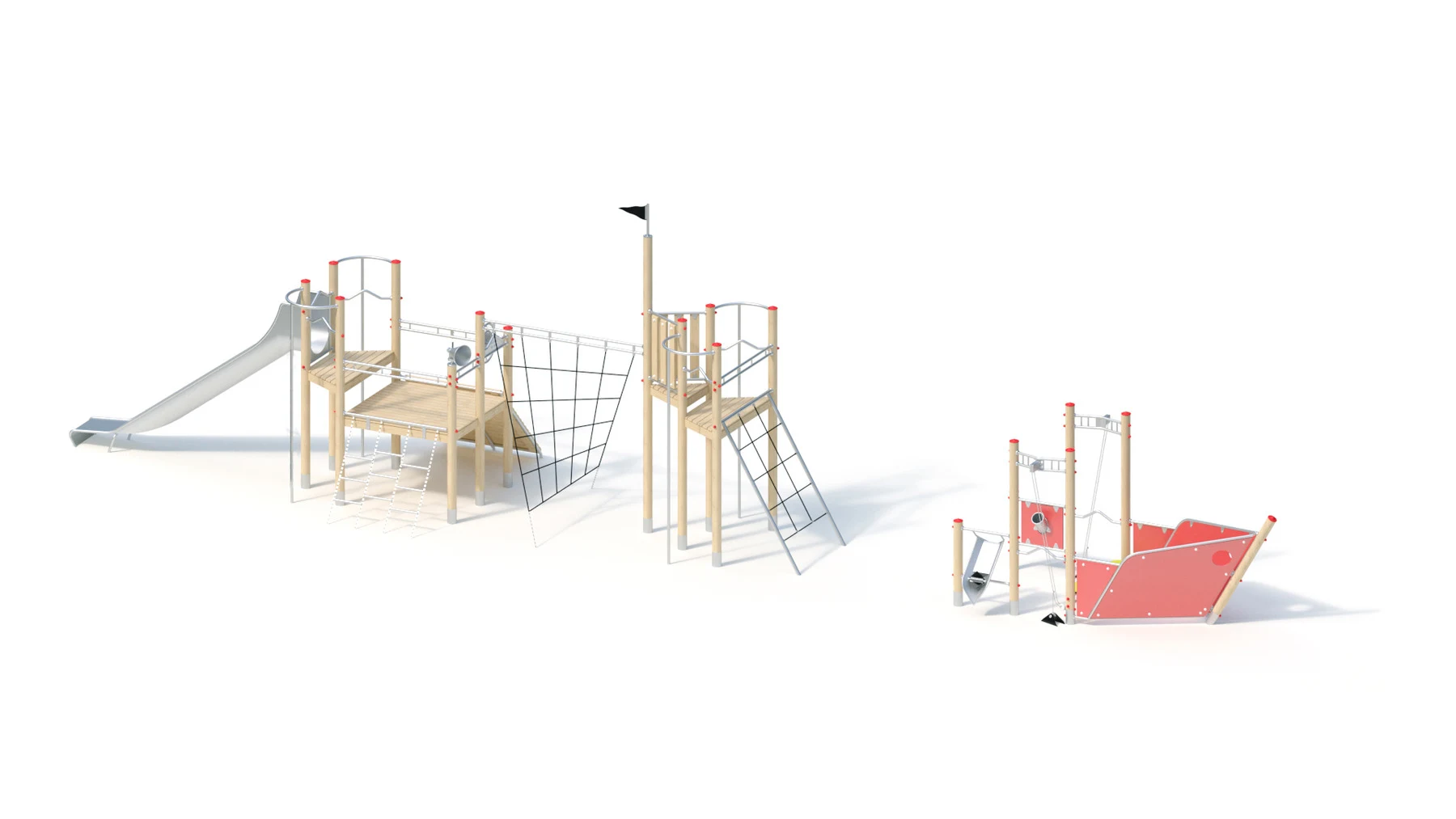 Lekskepp Barkarö – 17,10 × 3,70 m, robiniastolpar