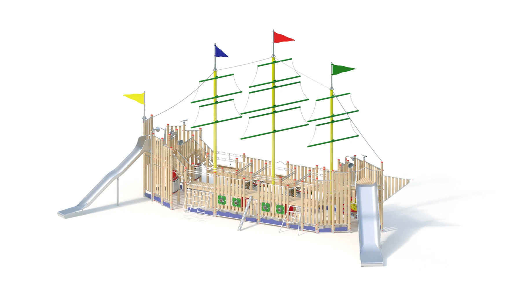 Lekskepp Barkarö – 17,75 × 8,20 m, robiniastolpar