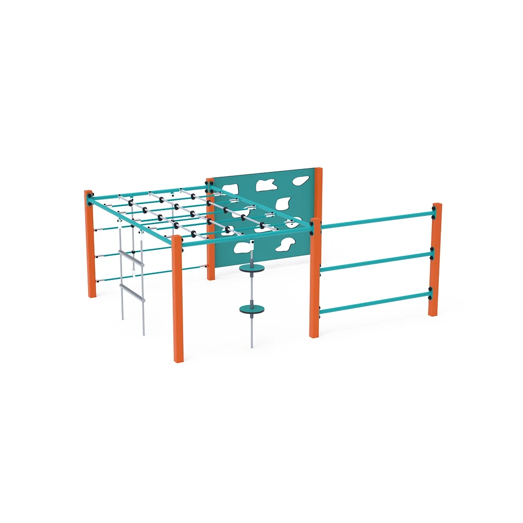 Minigym Svartbyn – 2 × 2,5 m, orange + turkos