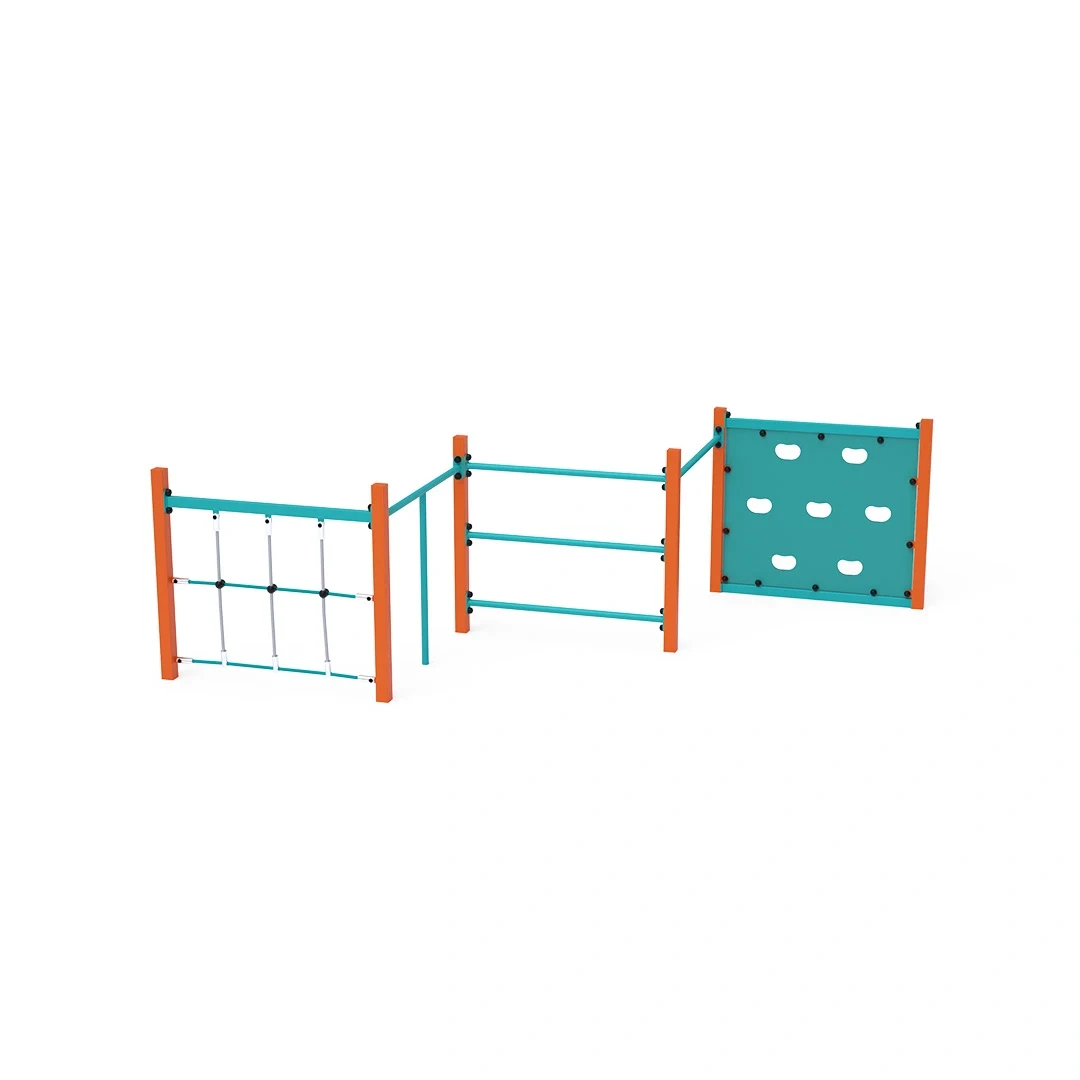 Minigym Svanberga – 3,7 × 0,9 m, orange + turkos