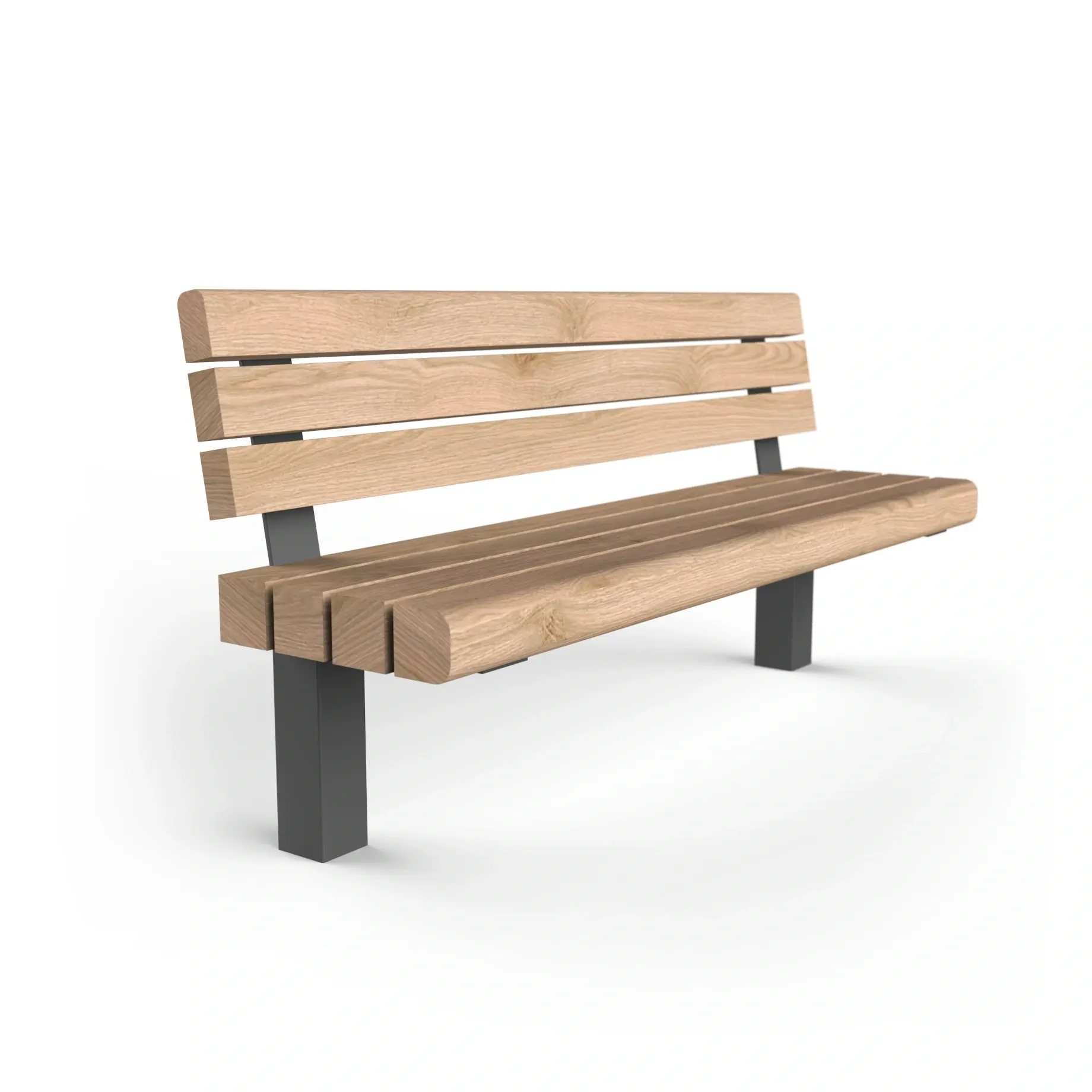 Parkbänk Arholma med ryggstöd, 180 cm, utan armstöd