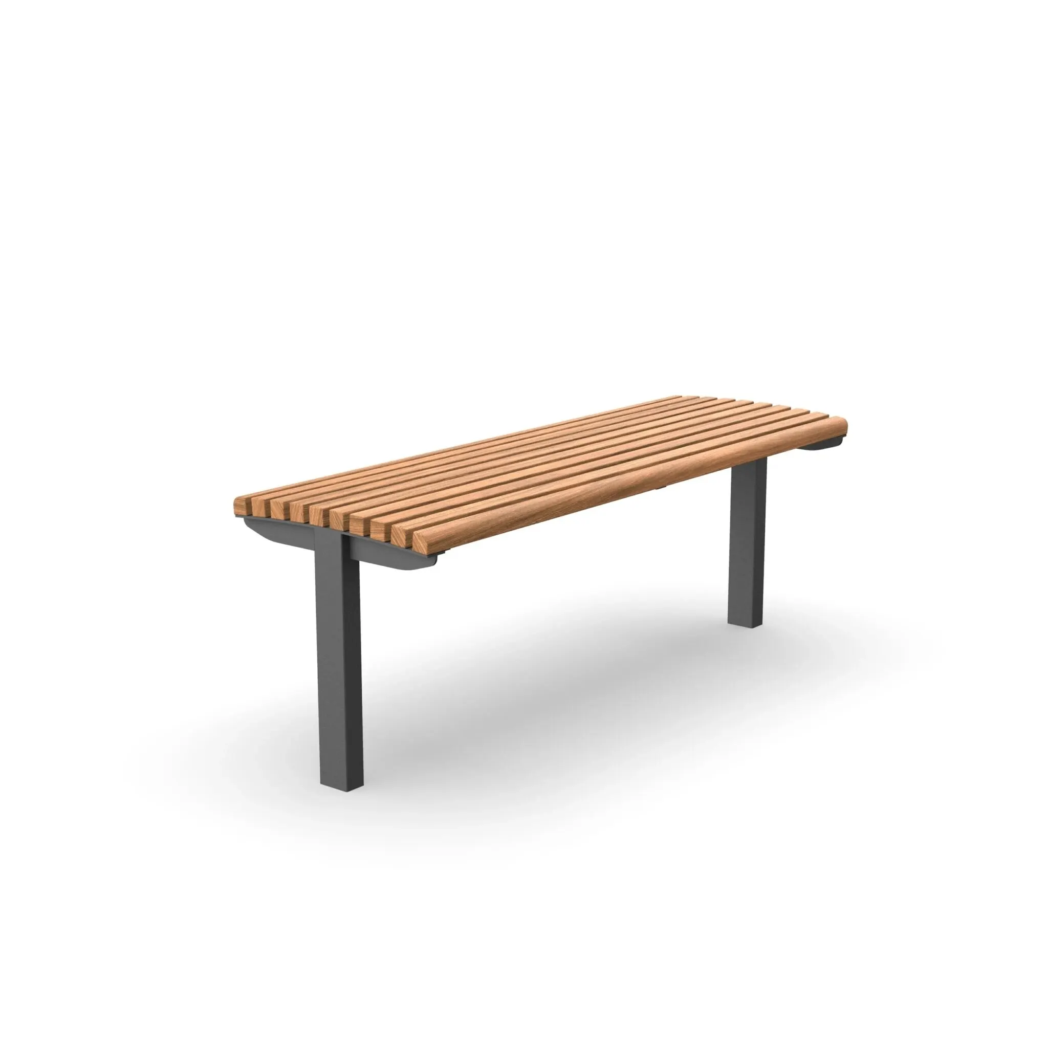 Parkbänk Brantevik Enkel utan ryggstöd, 120 cm, ribbprofil 30 × 30 mm