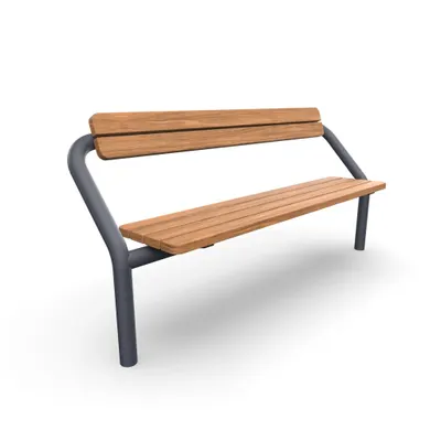 Parkbänk Ekerö med ryggstöd, 170 cm