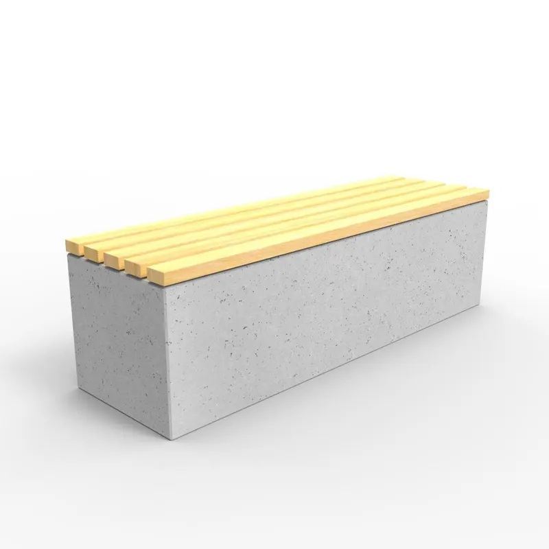 Betongbänk Huskvarna, med furusits, 1,5 m