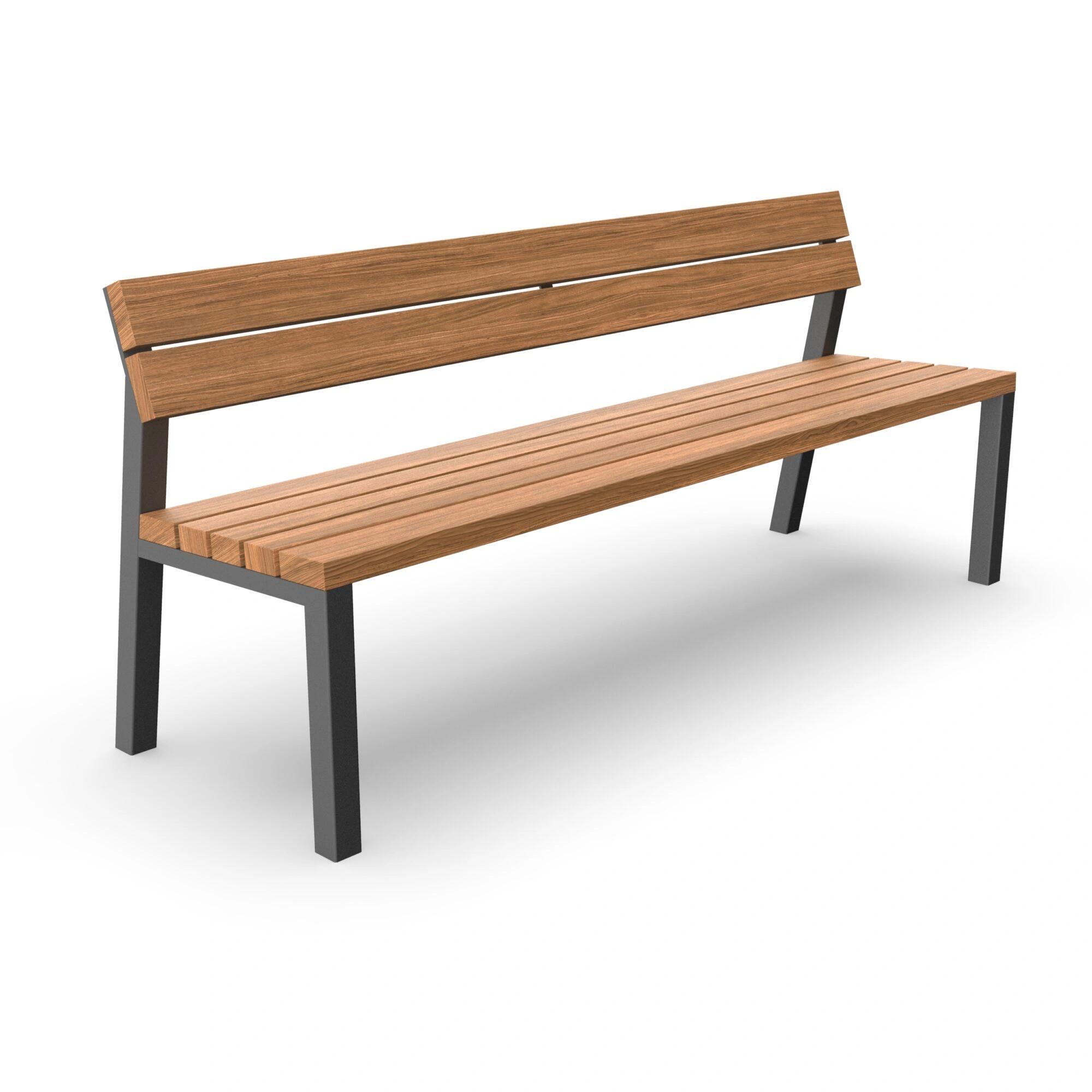 Parkbänk Klockrike med ryggstöd – 180 cm, grundbänk, utan armstöd