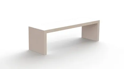 Betongbänk Ljugarn, 2 m med öppet underställ i vit slipad betong