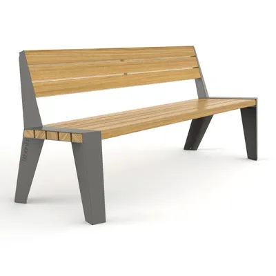 Parkbänk Rindö med ryggstöd, 60 cm