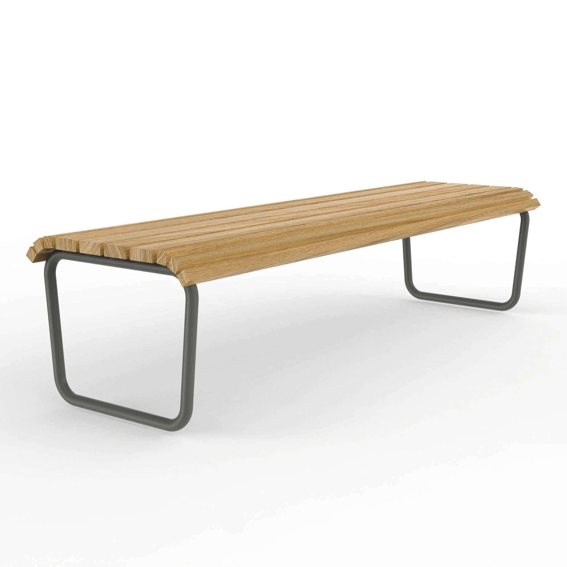 Parkbänk Sandhamn utan ryggstöd – 180 cm, utan armstöd, träprofil 73 × 30 mm