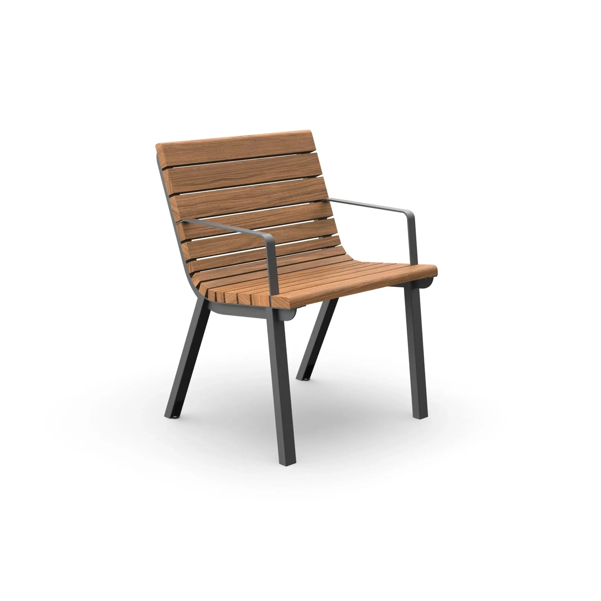 Parkbänk Särö med ryggstöd, 60 cm, med armstöd