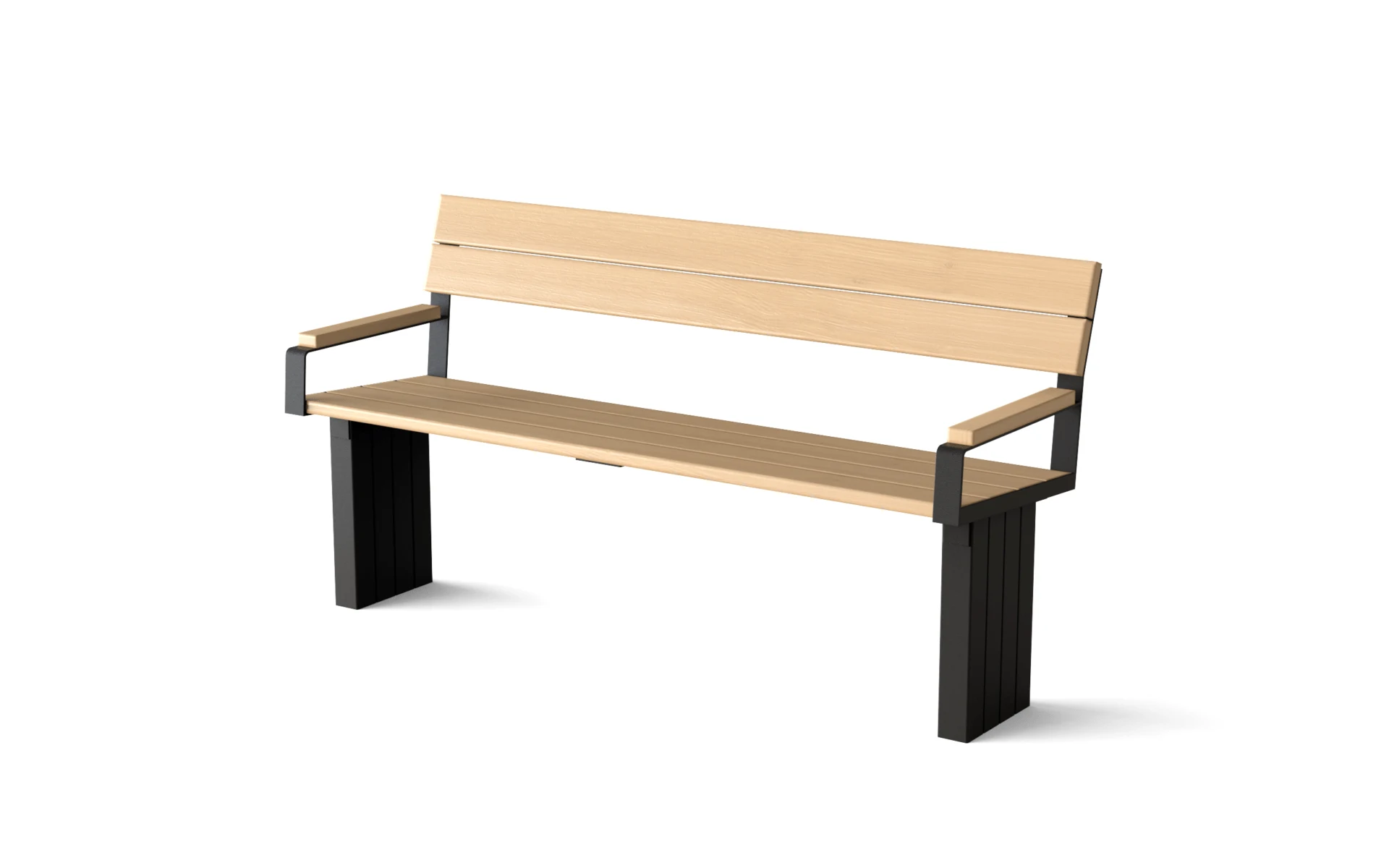 Parkbänk Västerlösa med ryggstöd och armstöd – 150 cm