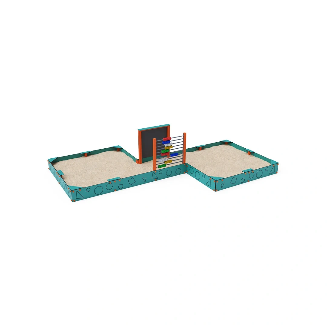 Pedagogisk sandlåda Skolsta, orange + turkos