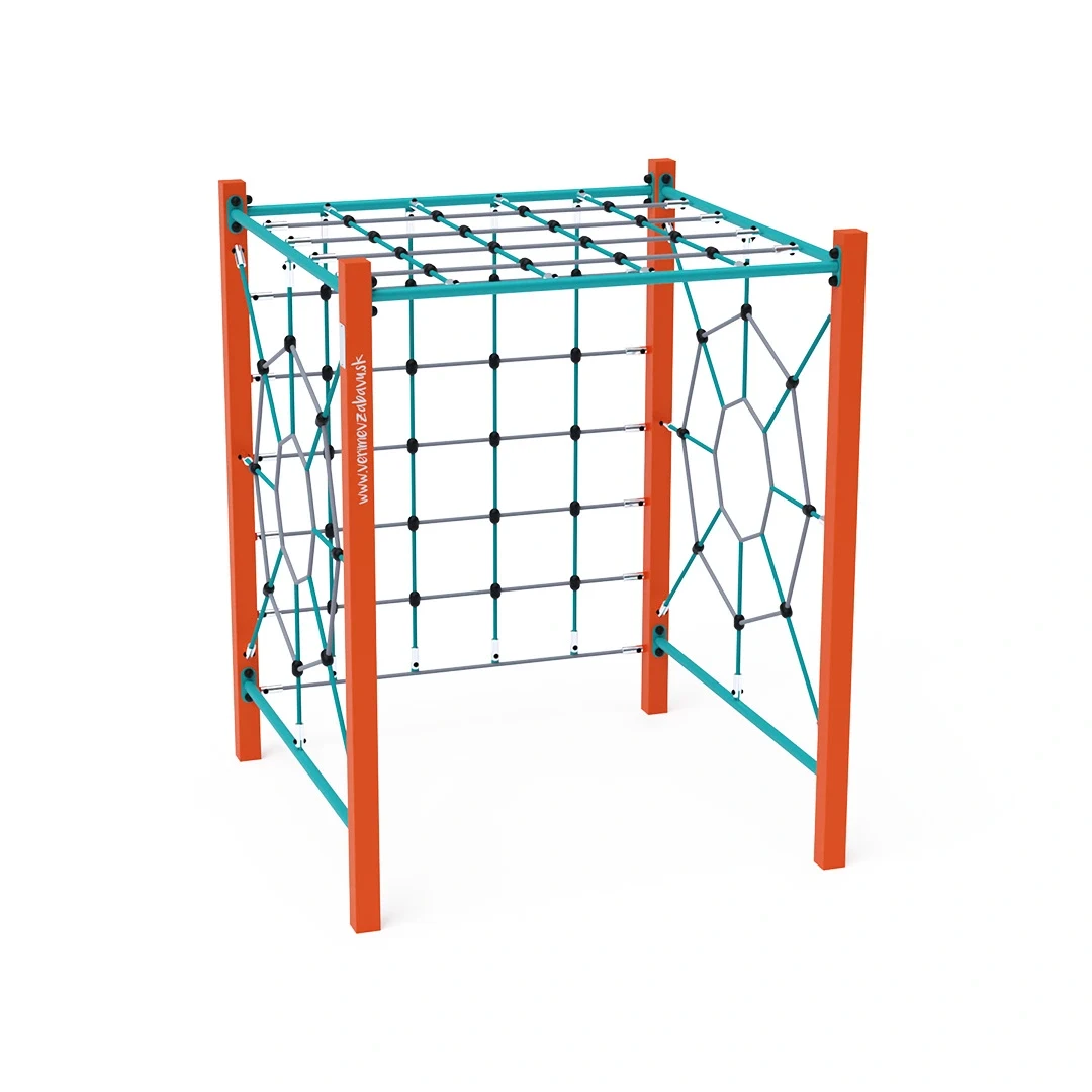 Repgym Stavsnäs – 1,6 × 1,6 m, orange + turkos