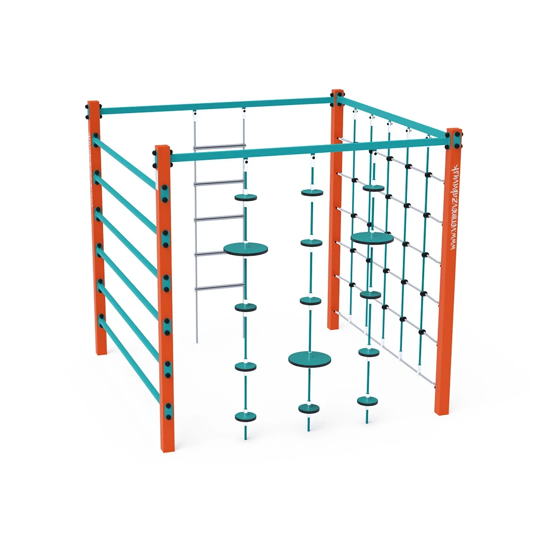 Repgym Stenared – 2,3 × 2,2 m, orange + turkos