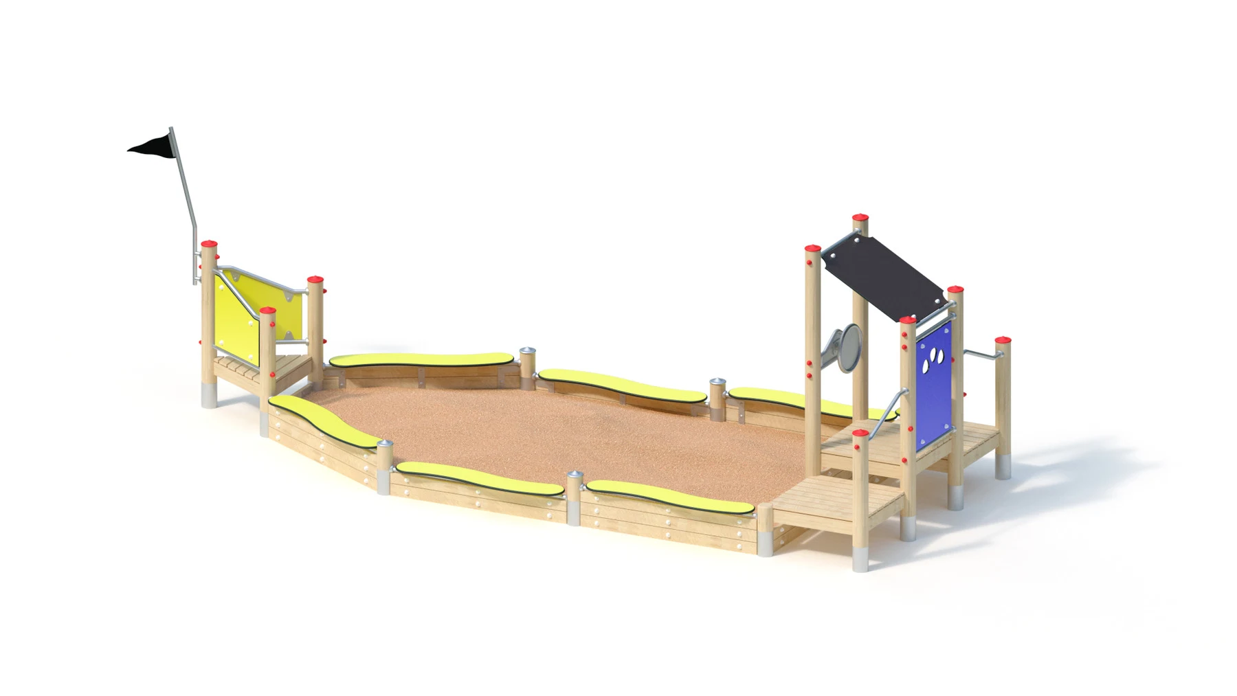 Sandlekanläggning Bammarboda – 6,85 × 2,75 m, robiniastolpar