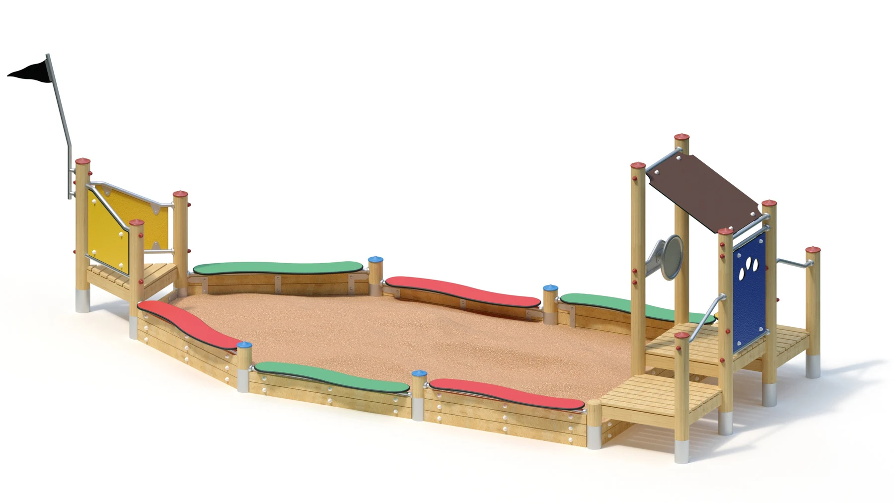 Sandlekanläggning Bammarboda – 6,85 × 2,75 m, robiniastolpar