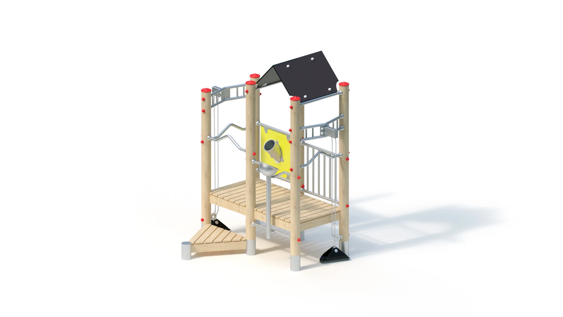 Sandverk Aspås – 2,35 × 1,95 m, robiniastolpar