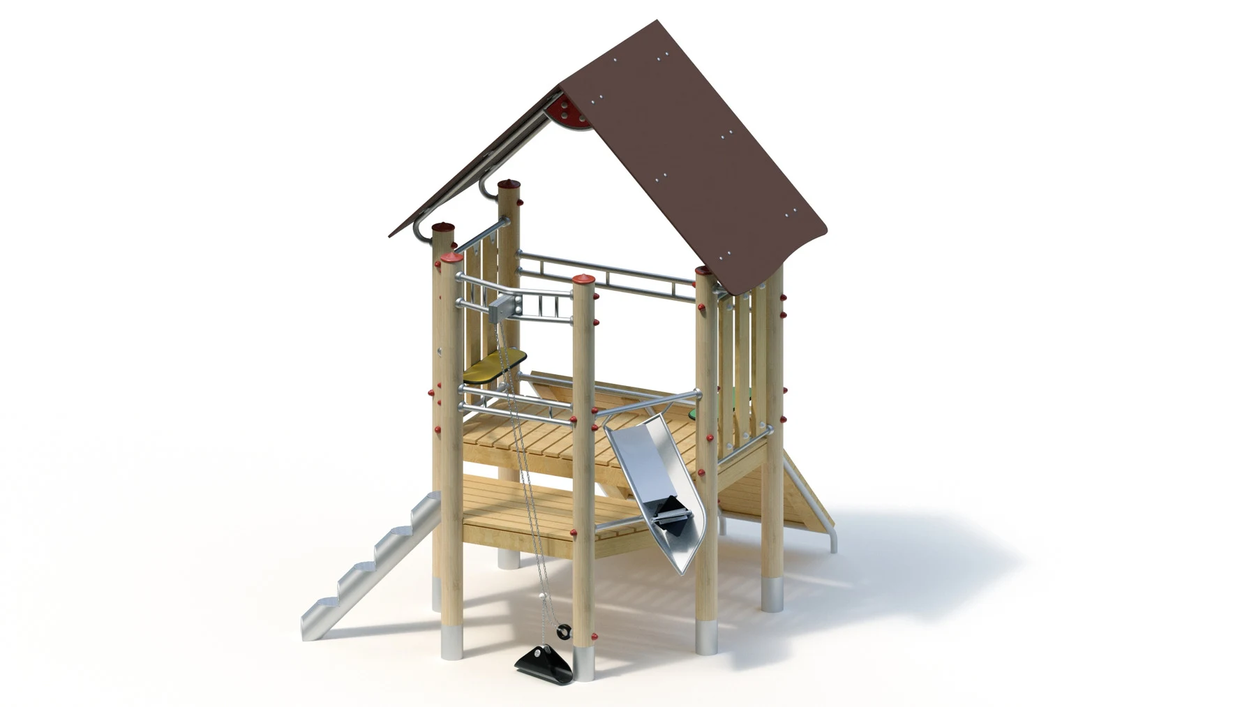 Sandverk Aspås – 2,90 × 2,45 m, robiniastolpar