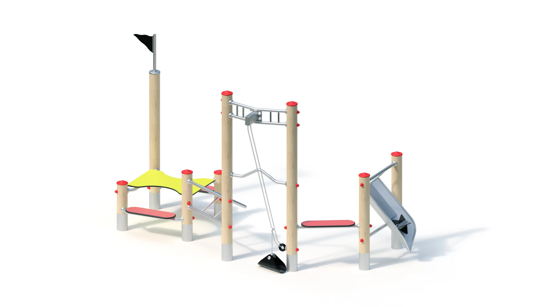 Sandverk Aspås – 3,75 × 1,75 m, robiniastolpar
