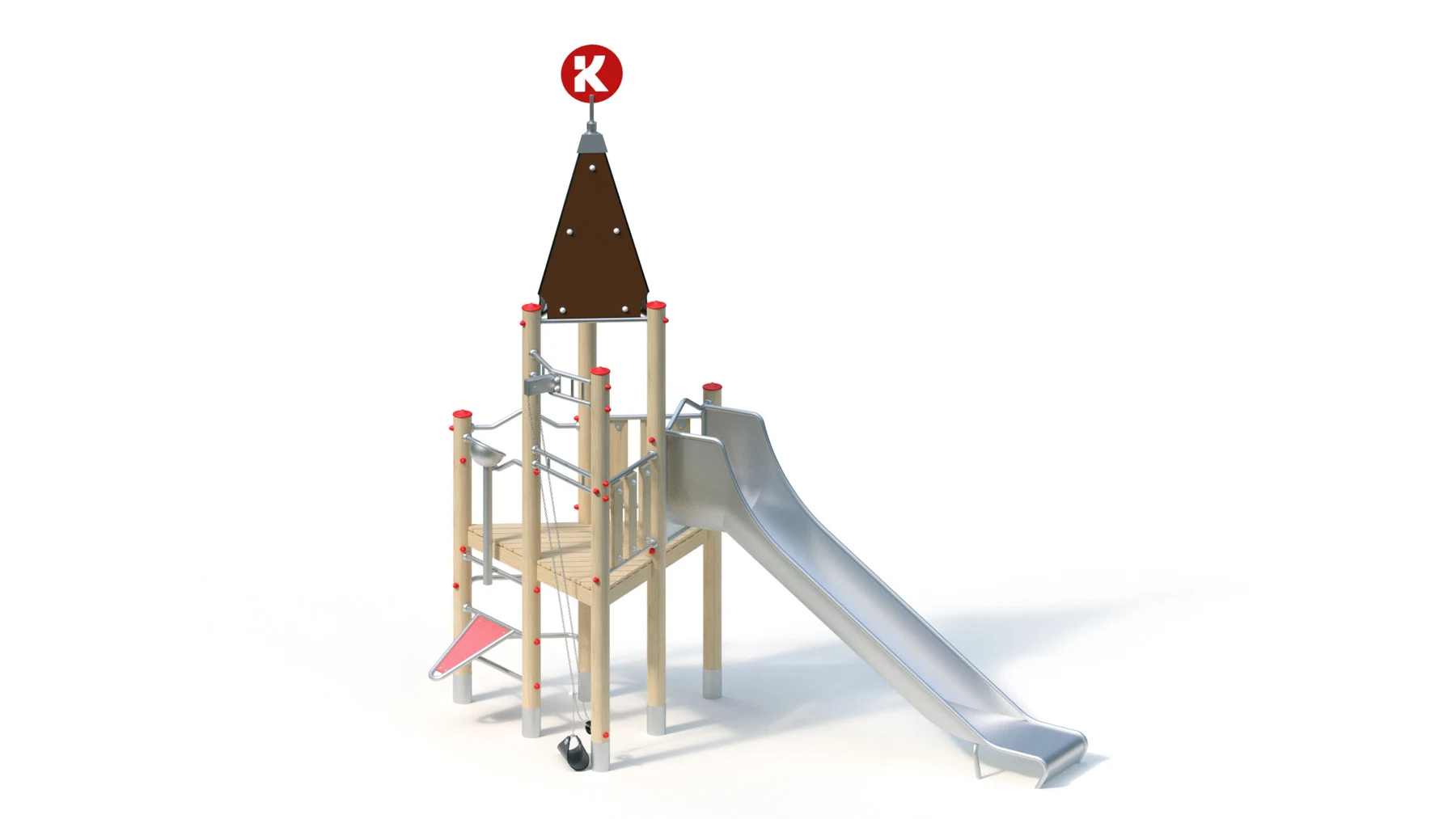 Sandverk Aspås – 4,25 × 1,75 m, robiniastolpar