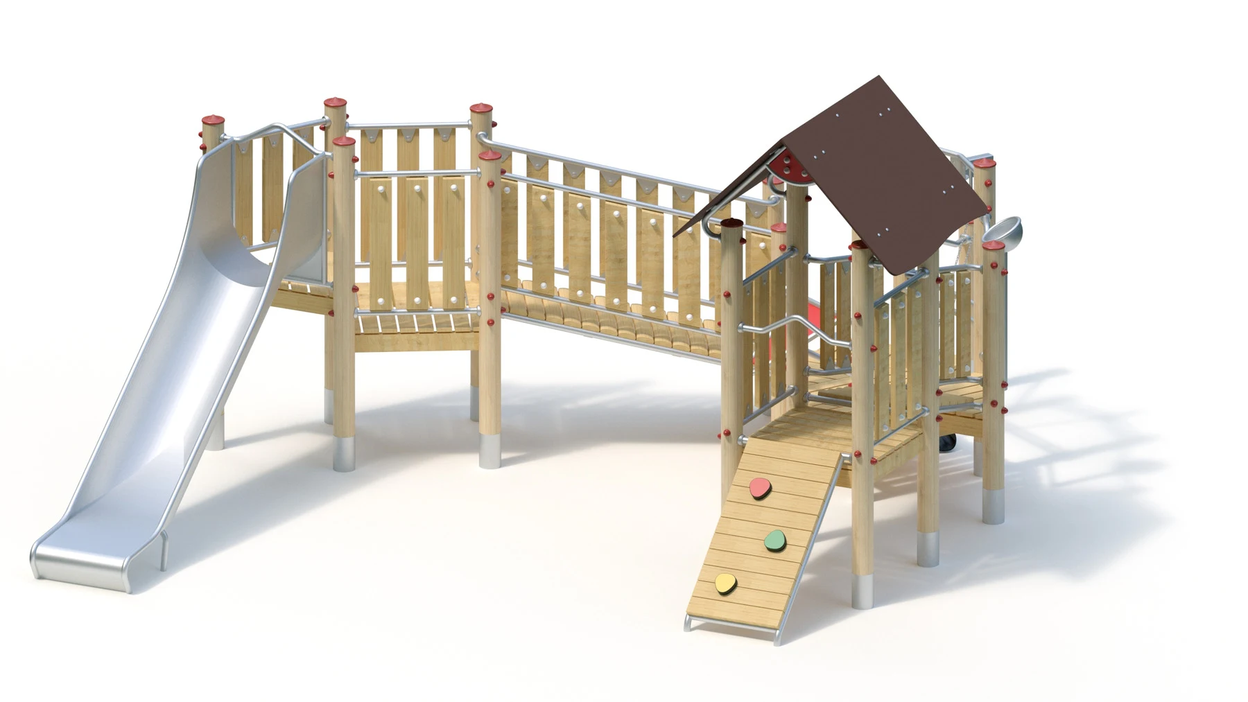 Sandverk Aspås – 5,25 × 4,75 m, robiniastolpar