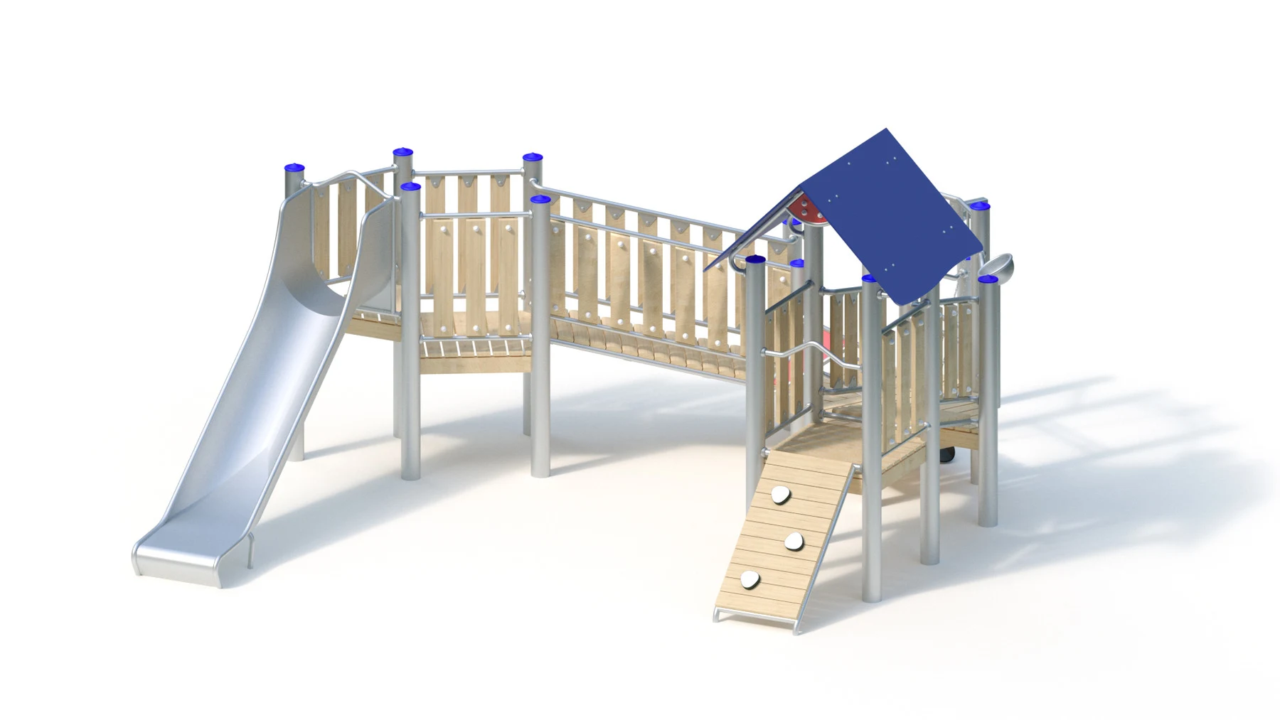 Sandverk Aspås – 5,25 × 4,75 m, rostfria stålstolpar