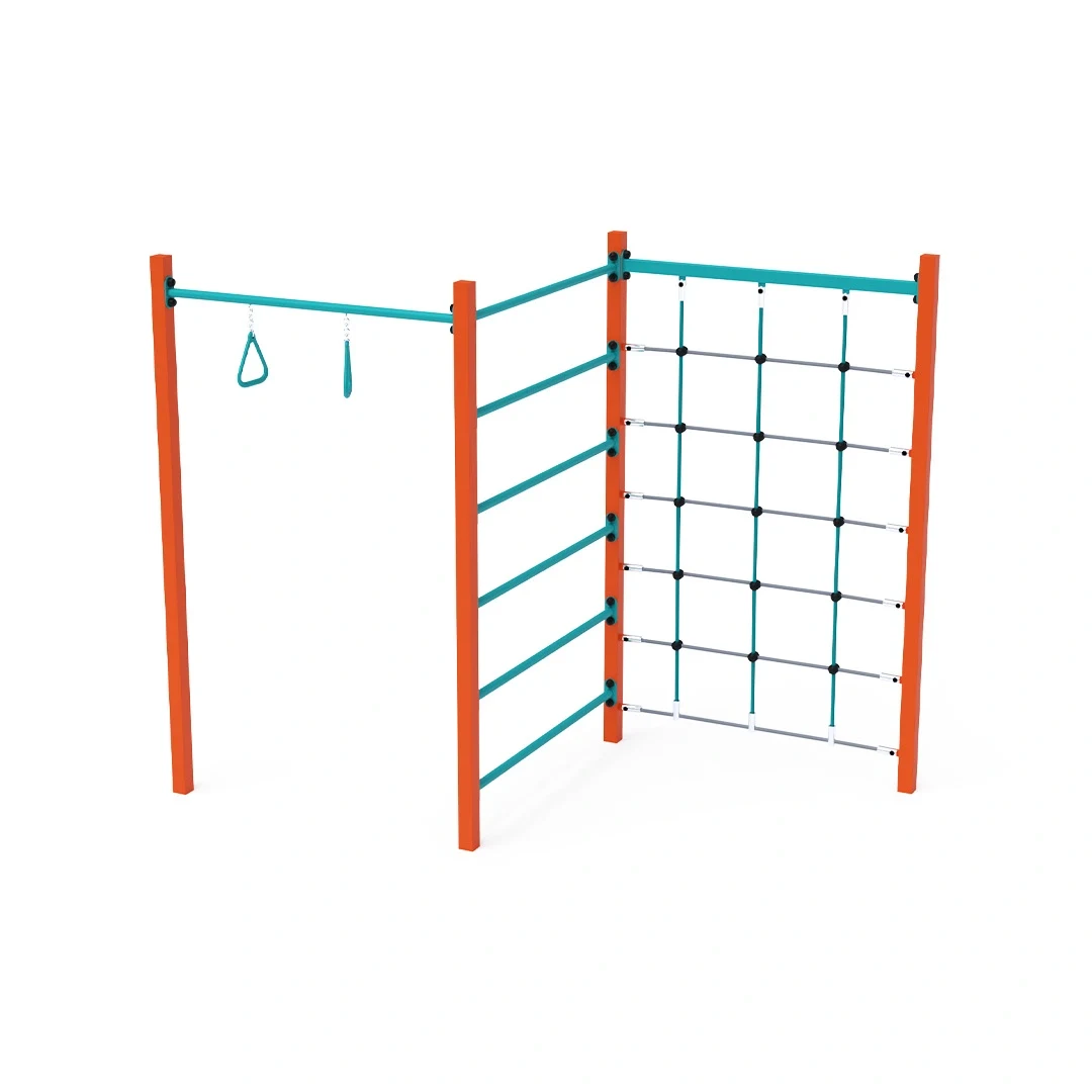 Stålgym Orrefors, orange + turkos