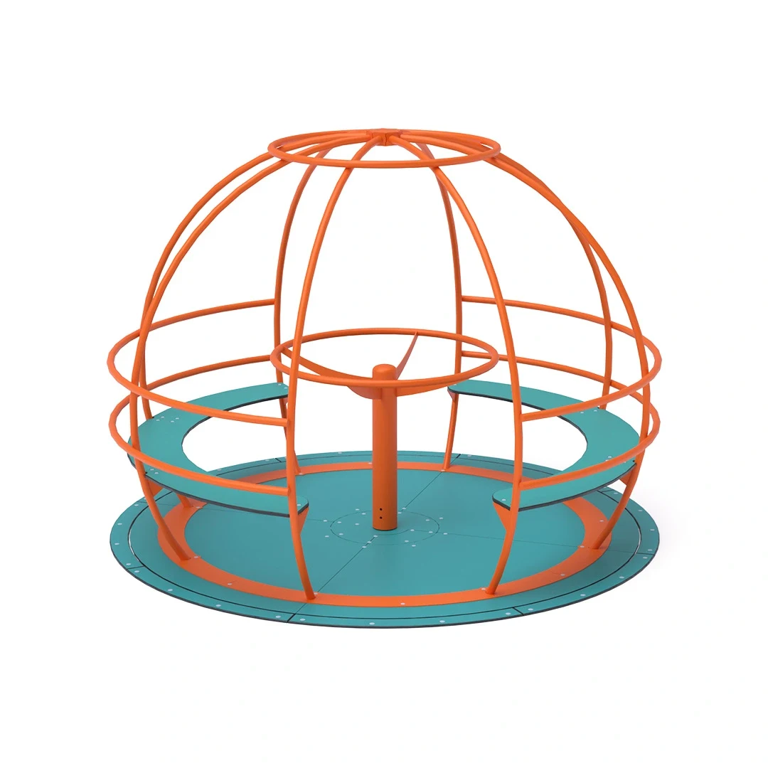 Tillgänglig globkarusell Sandhult – 2,5 m, orange + turkos
