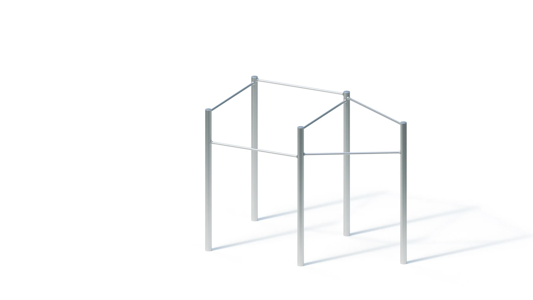 Utegymstation Ballingslöv – 3,50 × 1,95 m, rostfria stålstolpar Ø 114,3 mm