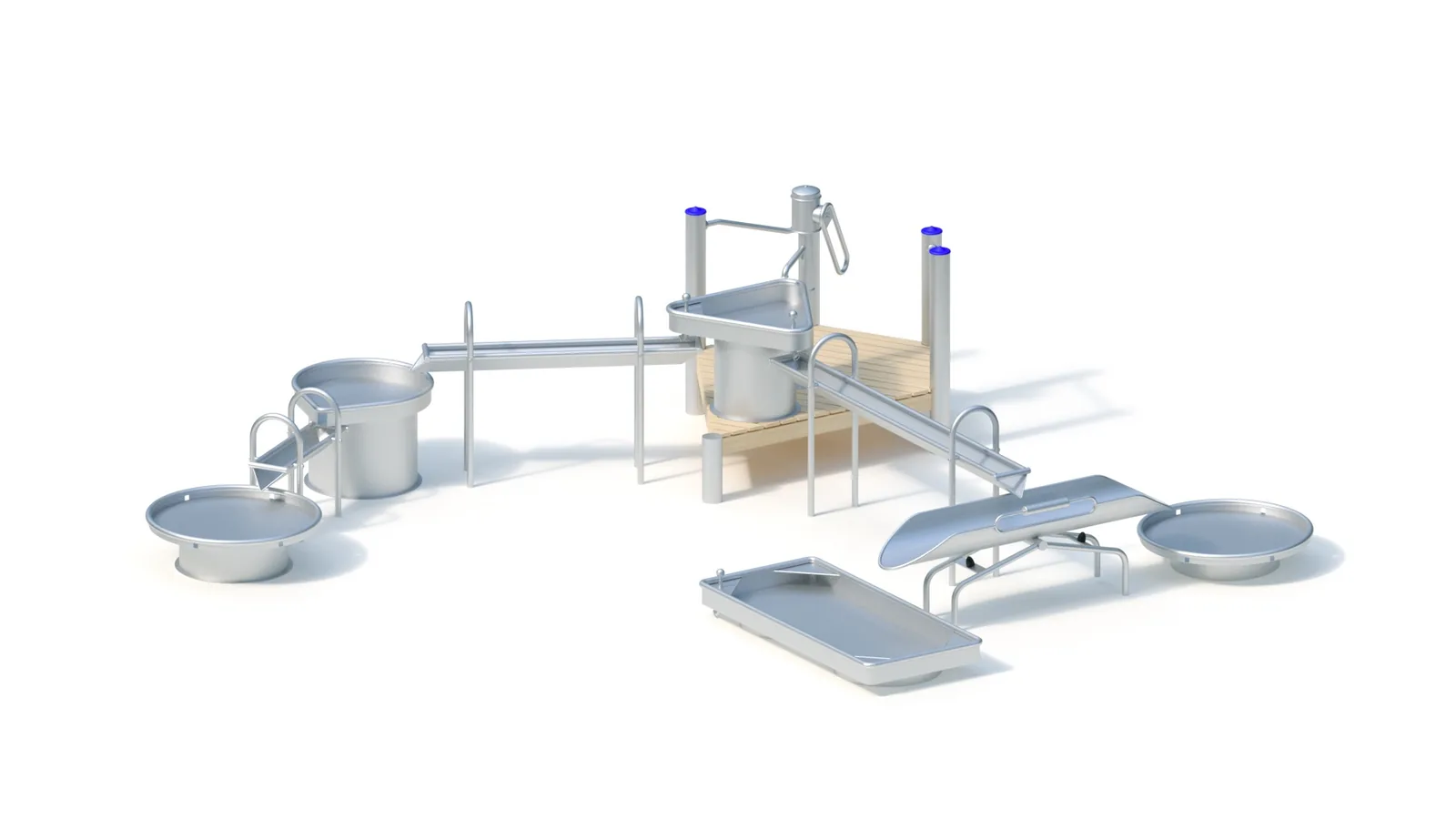 Vattenlek Bönhamn – handpump, vattenvåg och lekbord, komplett vattenlekanläggning