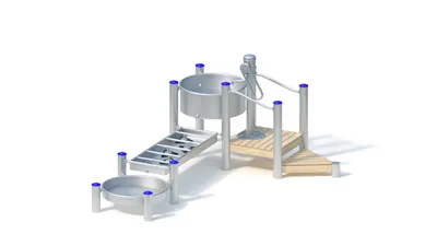 Vattenlek Iggesund – handpump och strömningsbord, komplett vattenlekanläggning