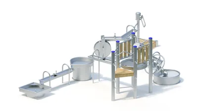 Vattenlek Siljansnäs – pump, vattenhjul och vattenskruv, komplett vattenlekanläggning