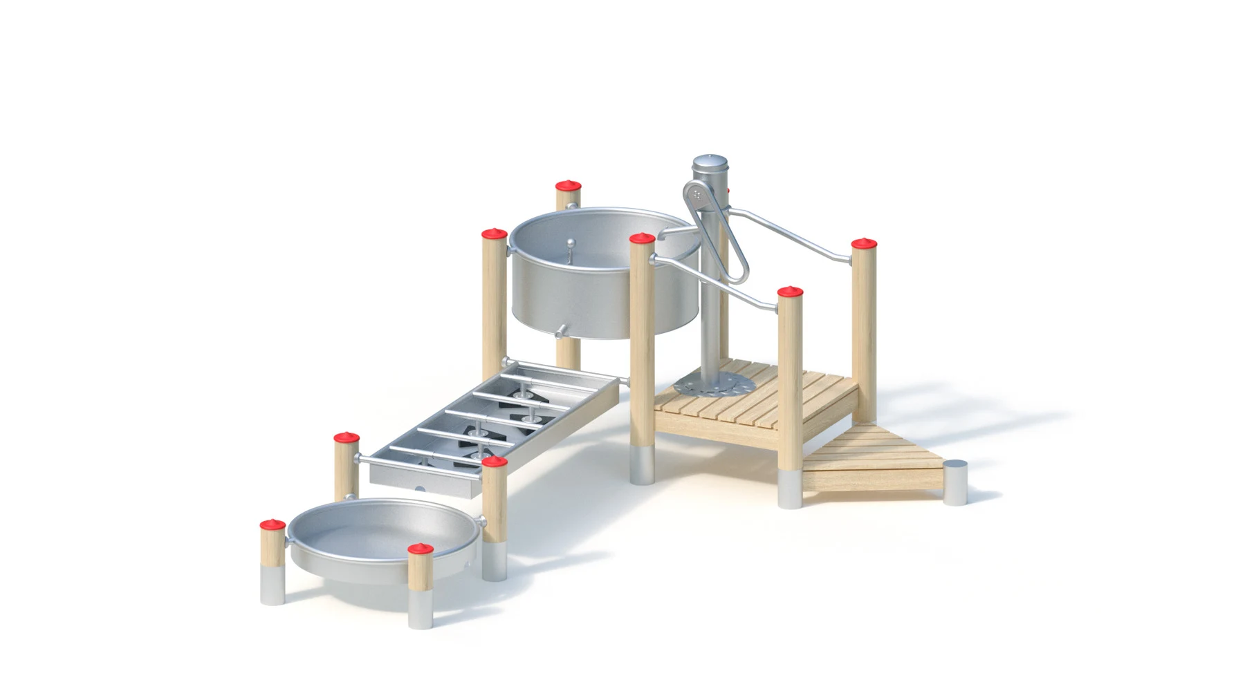 Vattenlekanläggning Alvhem – 3,35 × 2,45 m, robiniastolpar