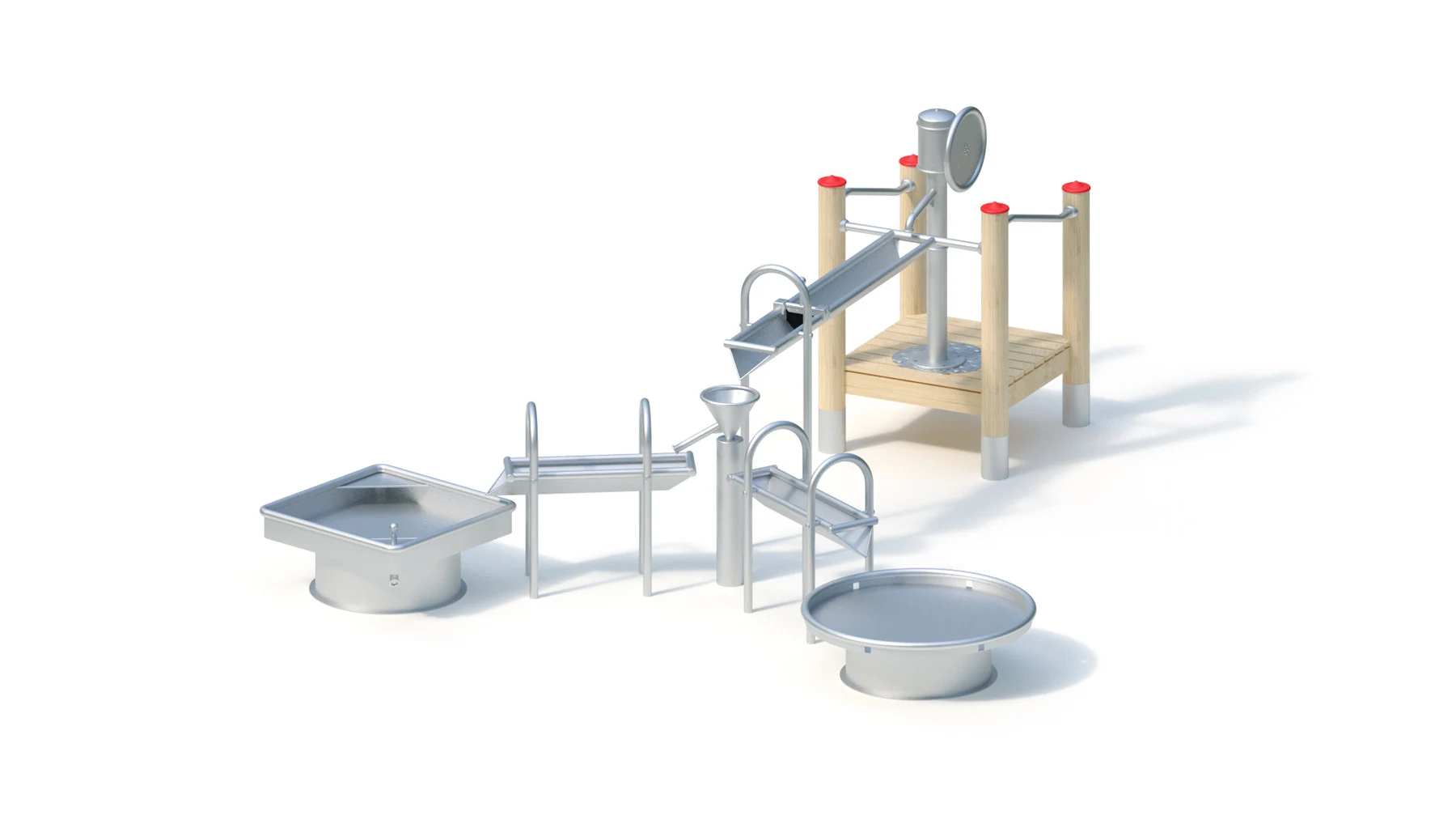Vattenlekanläggning Alvhem – 3,95 × 3,65 m, robiniastolpar