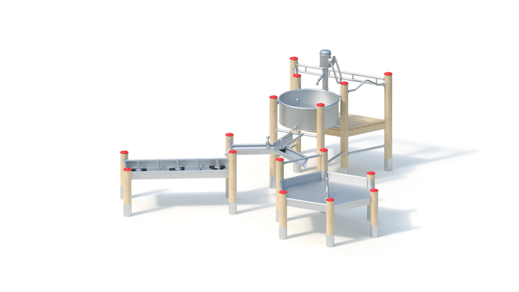 Vattenlekanläggning Alvhem – 4,35 × 3,85 m, robiniastolpar