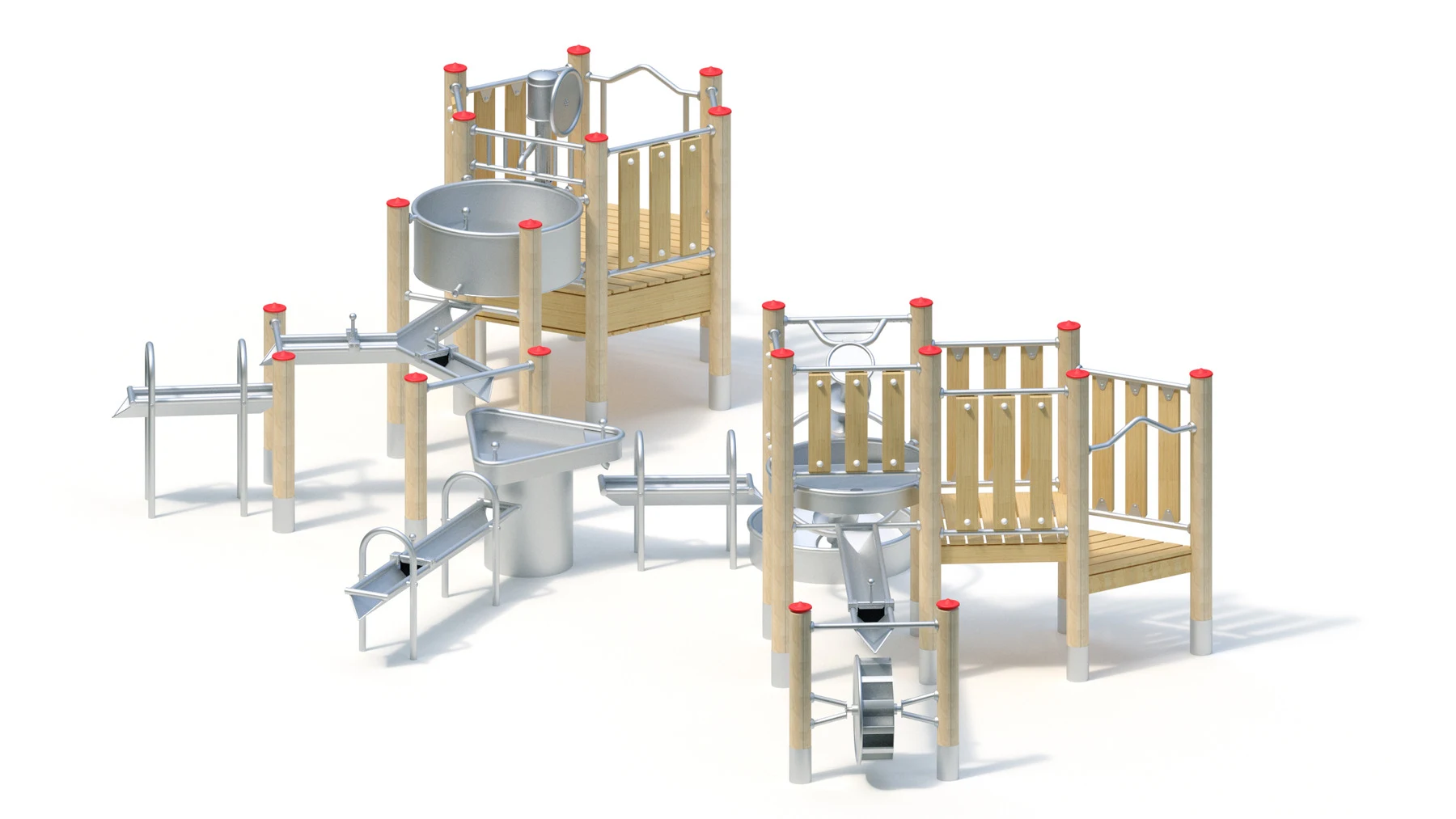 Vattenlekanläggning Alvhem – 6,40 × 6,25 m, robiniastolpar